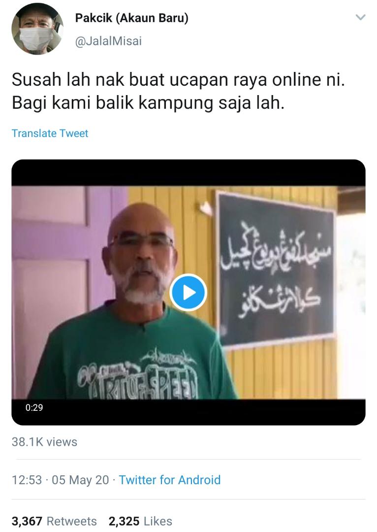 [VIDEO] Sampai Tersasul, Gelagat Pak Cik Bagi Ucapan Raya Buat Ramai Berdekah