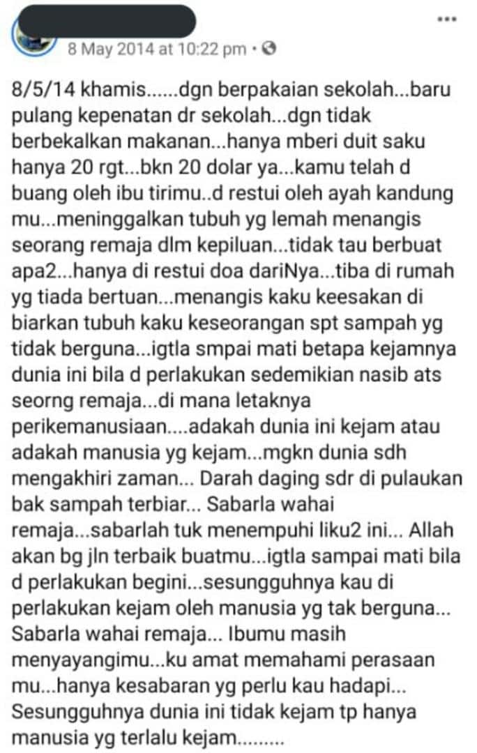 Genap 6 Tahun Dihalau Keluar, Gadis Dedah Kisah ‘Ngeri’ Duduk Bersama Mak Tiri