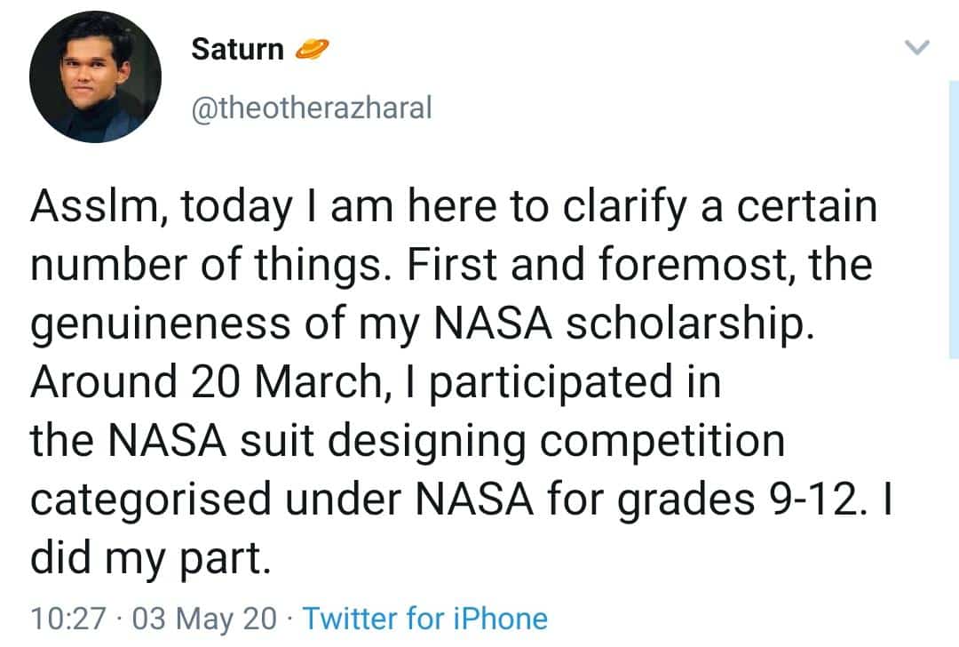 “Saya Takkan Minta Maaf Sebab..” – Pemuda Tampil Ulas Kontroversi Biasiswa NASA