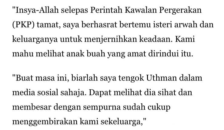 Hubungan Kakak Ipar Masih Keruh, Ali Puteh ‘Stalk’ Anak Buah Bagi Lepas Rindu