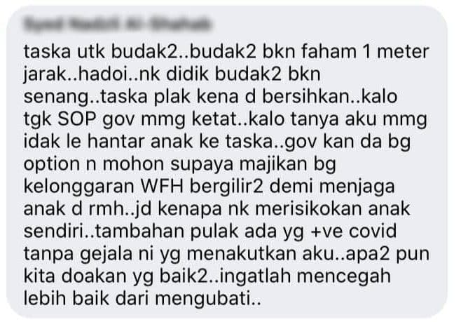 Taska Bakal Beroperasi Bersyarat, Namun Ibu Ayah Masih Paranoid Fikirkan Anak