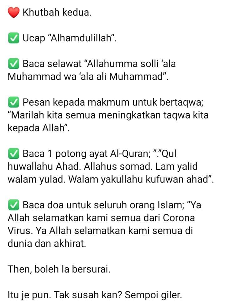 Jangan Takut Bagi Khutbah, Ini Panduan ‘Imam Interim’ Untuk Solat Raya Di Rumah