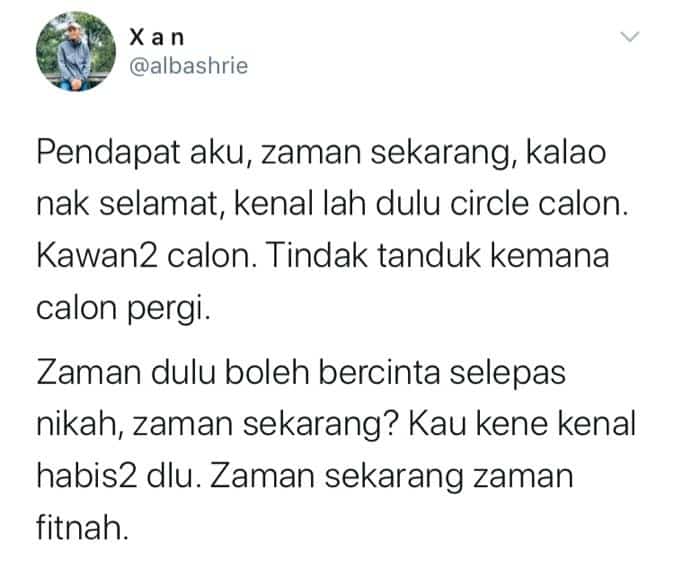 Sekarang Zaman Fitnah, Jangan Bercinta Kalau Tak Kenal Dengan Siapa Dia Bergaul