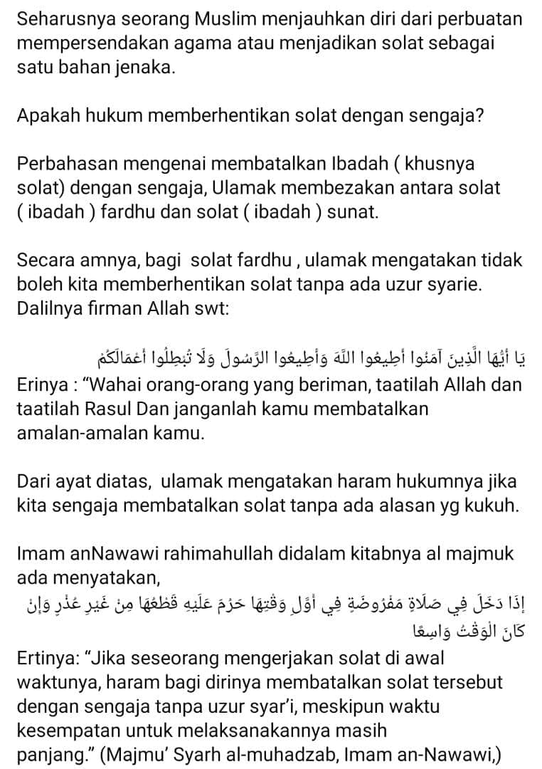 Konon Lawak Viralkan Video Batal Solat, Rupanya Boleh Mempersendakan Agama..