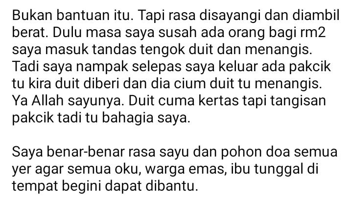 Warga Emas Kira Duit Sambil Menangis, Ebit Lew Sebak Ramai Lagi Perlu Bantuan