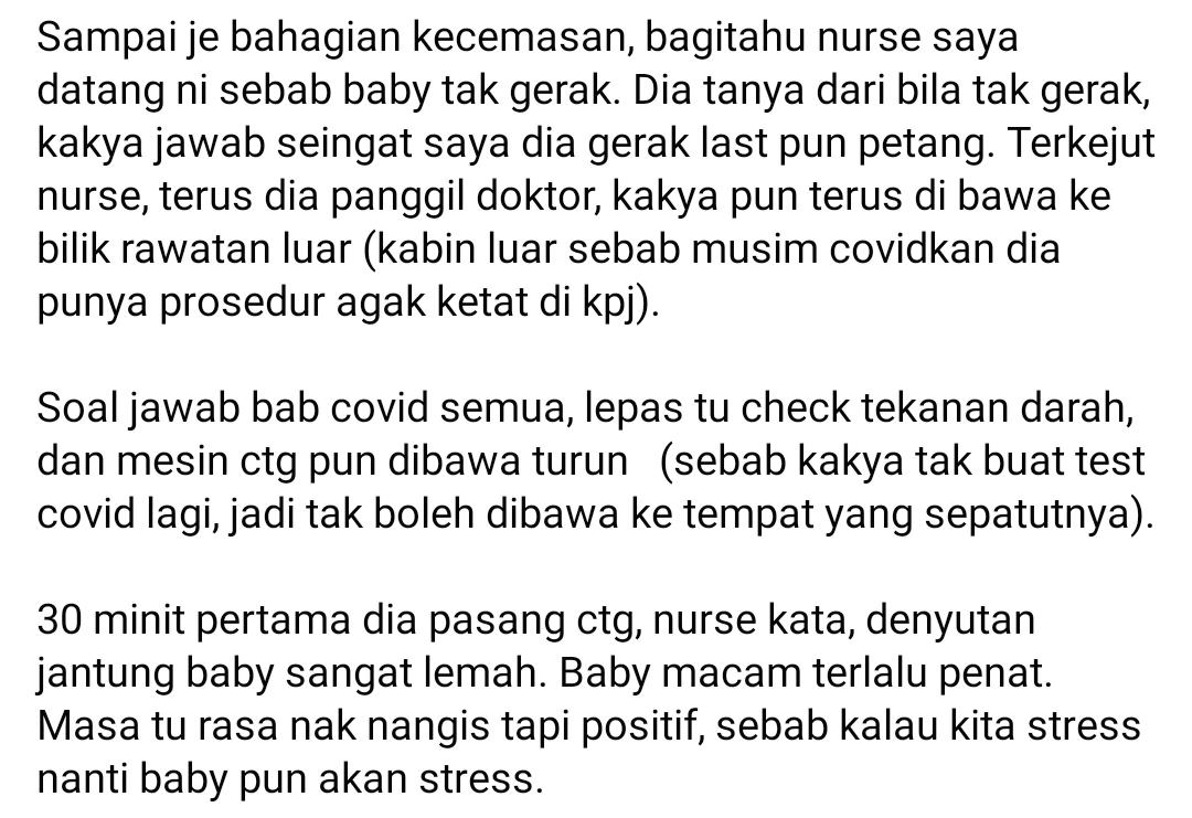 Ibu Cuak Bayi Dalam Perut Langsung Tak Gerak, Bila ‘Checkup’ Nurse Pun Terkejut