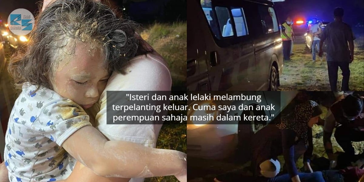 Kereta Tiba-Tiba ‘Mencilok’ Atas Jalan, Gadis Sampai Terpelanting Jatuh Flyover