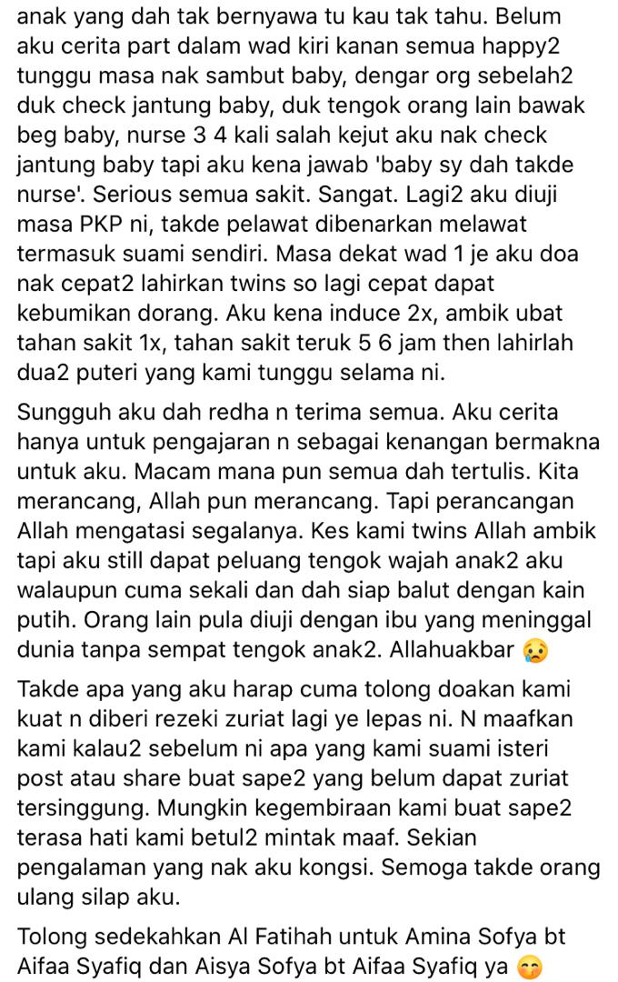 2 Hari Lagi Nak Sambut Baby Kembar, Tapi Allah Uji ‘Ambil’ Semula Serentak