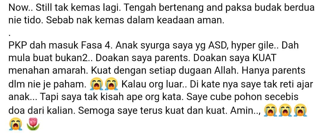 “Beras Habis 1 Tong, Dapur Macam Salji..” – Ibu Kongsi Dugaan Ada Anak Autisme