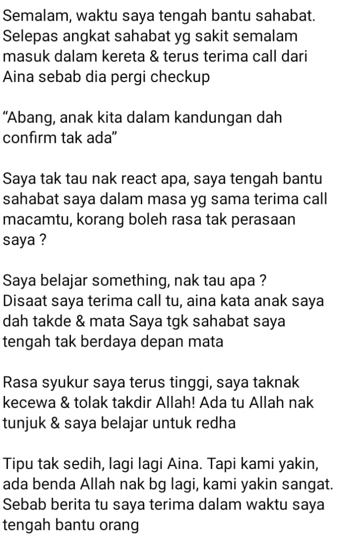 Baru Buat Surprise Minggu Lepas, Usahawan Reda Isteri 2 Bulan Hamil Keguguran