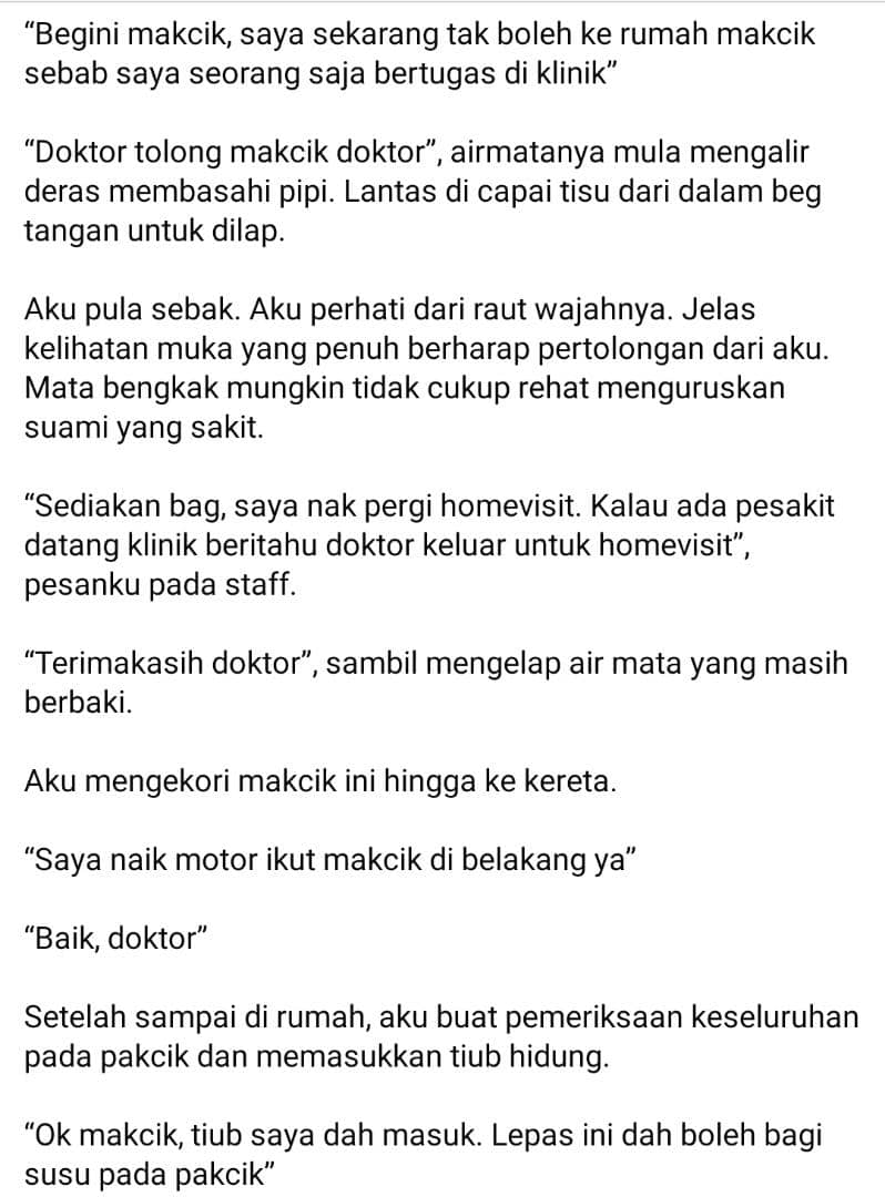 Sebak Lihat Suami Strok Lapar, Isteri Merayu Doktor Betulkan Tiub Di Rumah