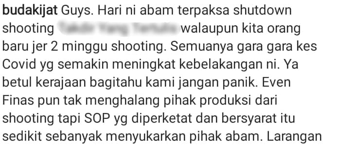“Intern Kuarantin”- Risiko Kluster Baru, Penerbit Tak Kisah Stop Shooting Drama