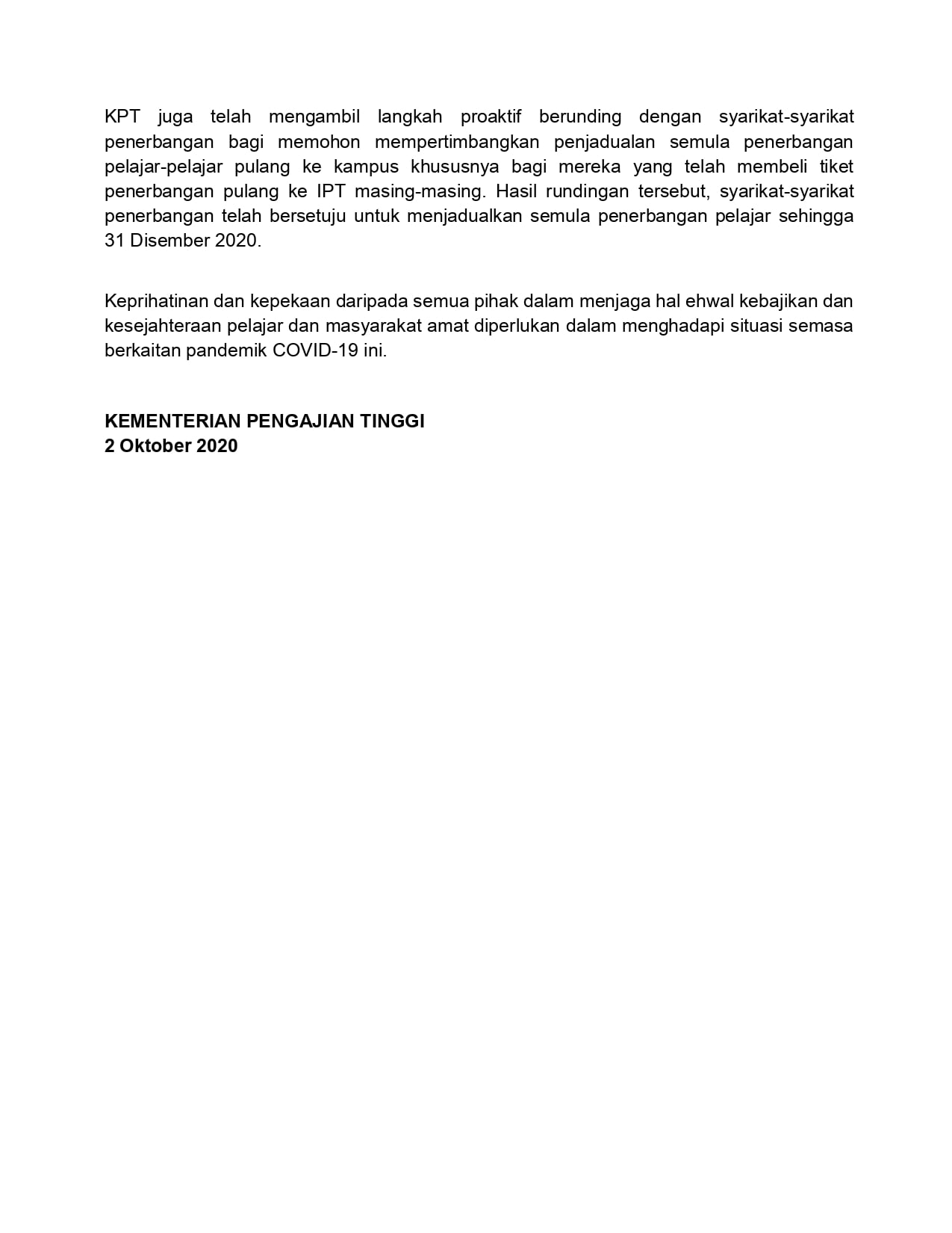 Ibu Bapa & Pelajar Terkejut, Pendaftaran Masuk IPT Bulan Ini Disarankan Tangguh