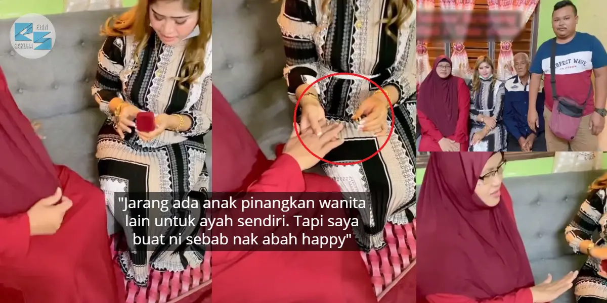 [VIDEO] Anak Wakilkan Abah Bertunang, Sudi Sarung Cincin Buat Bakal Ibu Baru..