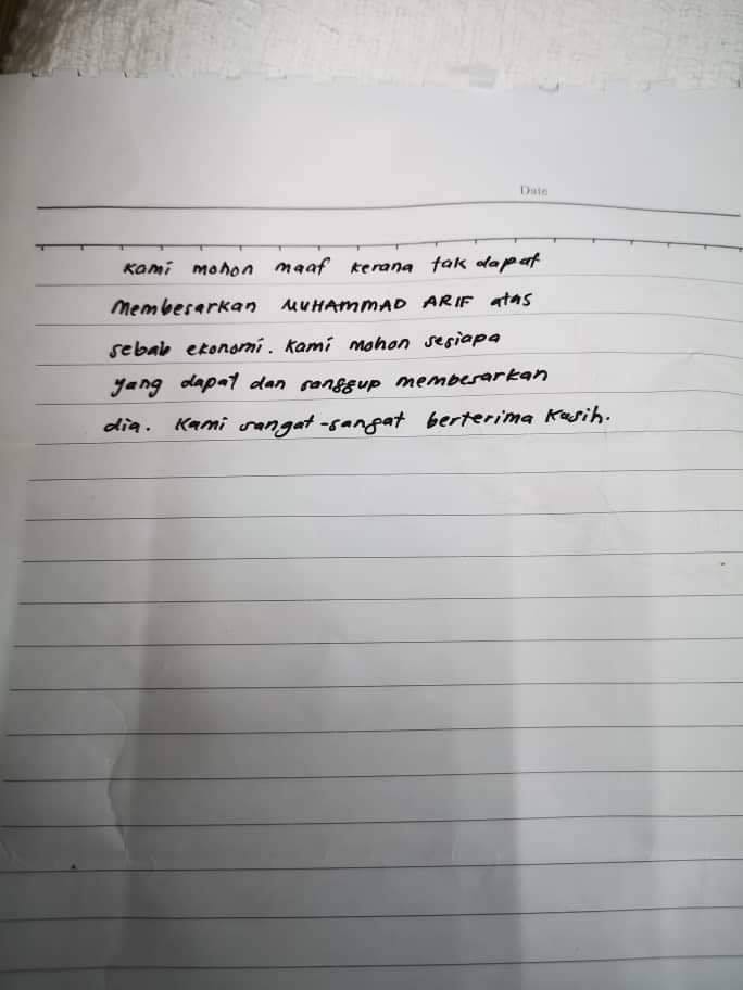 Bayi Comel Dibuang Ke Surau, Sekeping Surat Dalam Kotak Dedah Sebab Sebenar