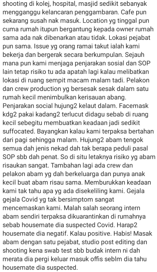 “Intern Kuarantin”- Risiko Kluster Baru, Penerbit Tak Kisah Stop Shooting Drama