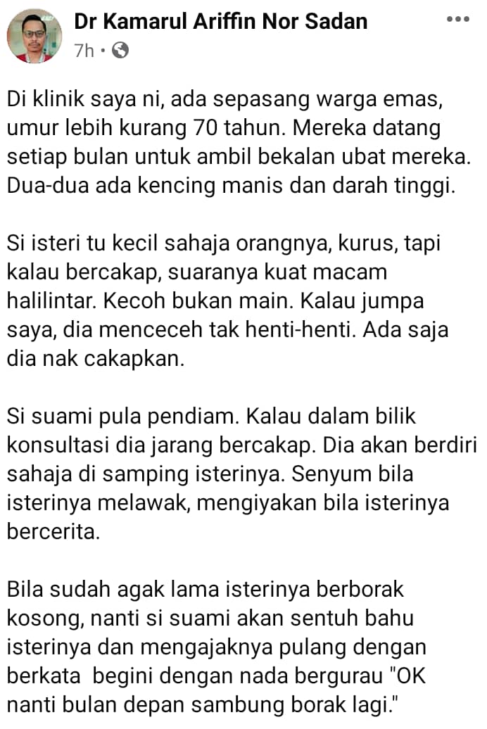 Dulu Selalu Culas, Pak Cik Tua Sayu Janji Rajin Makan Ubat Lepas Isteri ‘Pergi’