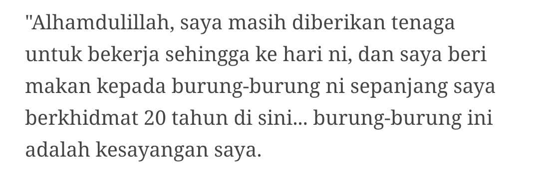 [VIDEO] Dari Zaman Sekolah Berbakti Pada Merpati, Mulia Hati Pak Cik Dikagumi