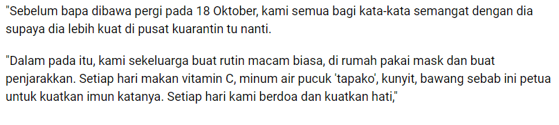 Sanggup Berkorban Tinggal Dalam Kandang, Anak Sebak Tahu Bapa Kena COVID-19..