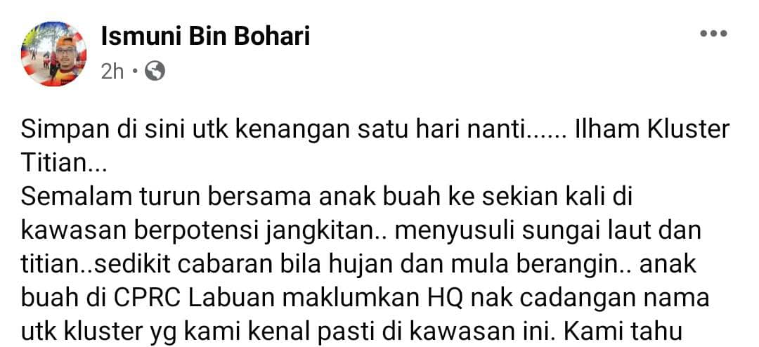 Cari Kayu Sambung Titi, Frontliners Dedah Ilham Sebalik Nama Kluster Di Sabah