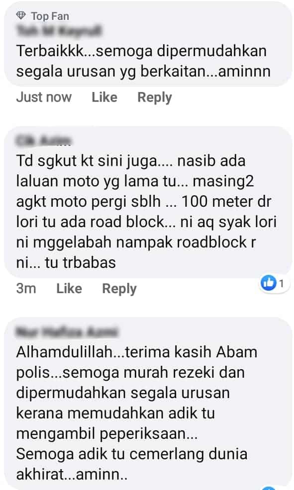 Jalan Terhalang Sebab Lori Terbalik, Polis Baik Hati Bonceng Student Jawab Exam