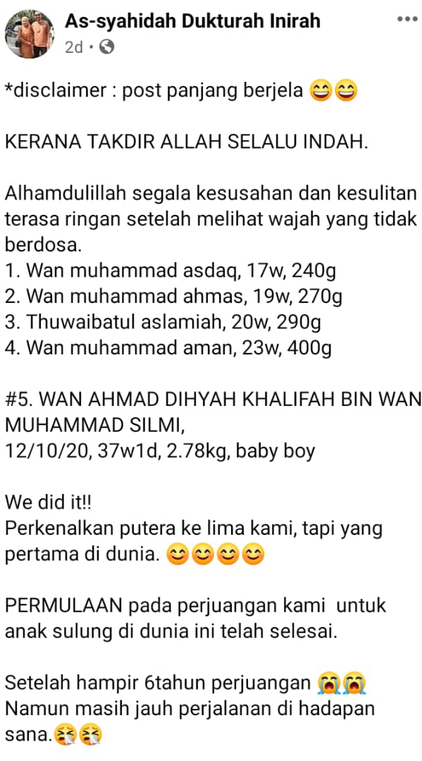 Rezeki Tuhan, Wanita Bersyukur Anak Sulung Akhirnya Lahir Lepas Hamil 5 Kali
