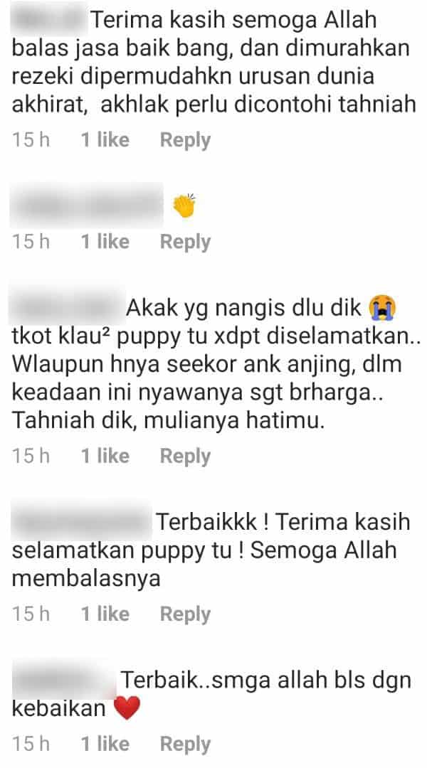 Sanggup Masuk Parit Nak Selamatkan Anak Anjing, Pemuda Ini Raih Pujian Netizen