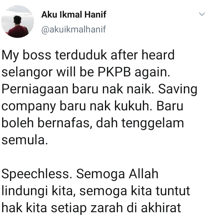 Bos Terduduk Kecewa Dengar Selangor Kena PKPB – “Syarikat Baru Nak Kukuh”