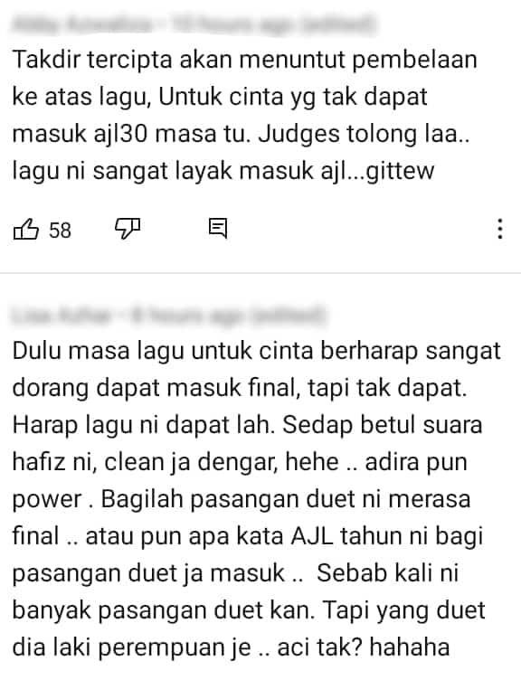 Vokal Paling Mantap, Peminat Harap Hafiz & Adira Dapat Masuk Final AJL Ke-35