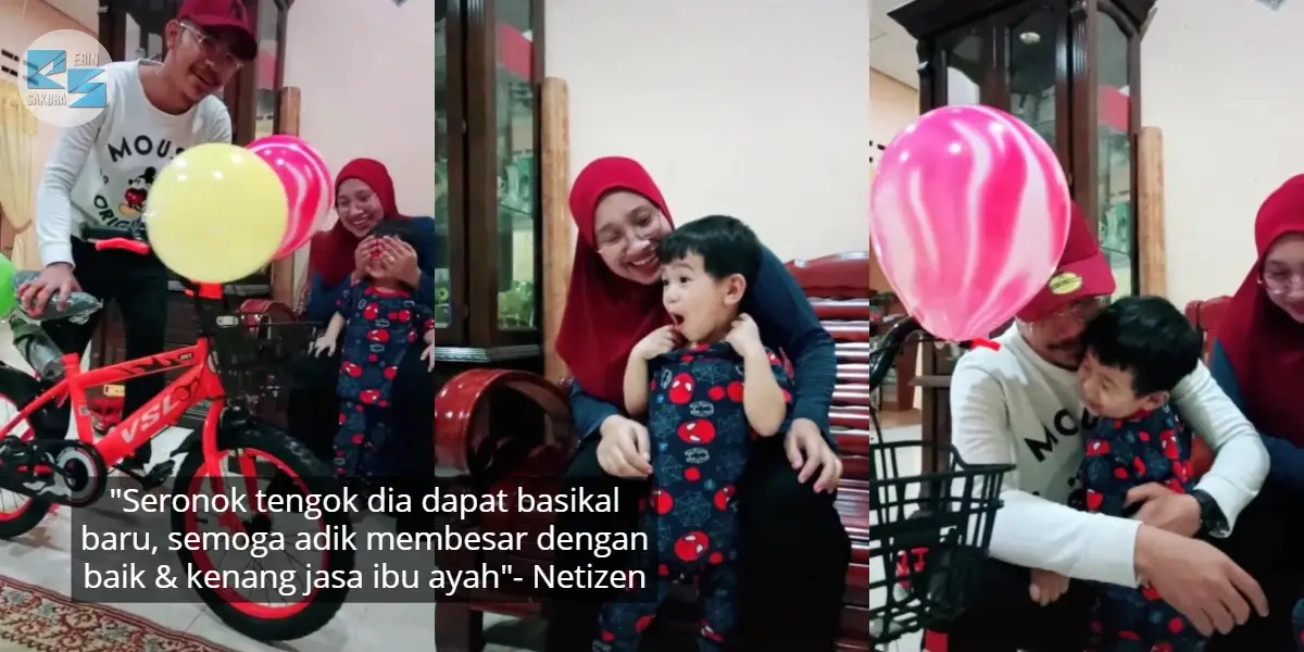 [VIDEO] Ayah Hadiahkan Basikal Baru, Reaksi Anak Buat Ramai Bergenang Air Mata
