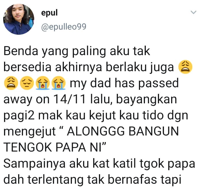 “Bolehlah Ganti Papa”- Pemuda Sayu Ayah Bagi Hint Seminggu Awal Sebelum ‘Pergi’