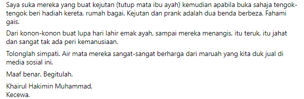 Anak Prank Mak Ayah Jadi Budaya Demi Kejar Viral, Hadamlah Pesanan Pedas Ini
