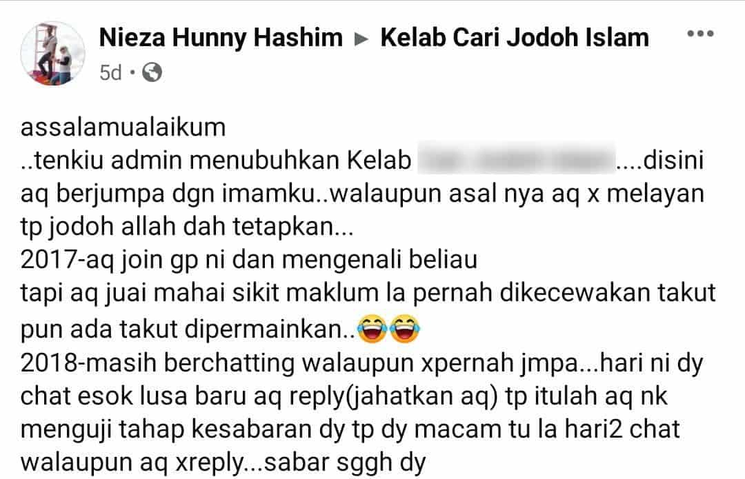 Jual Mahal Takut Dikecewakan Lagi, Wanita Jumpa Suami Baru Di Group Cari Jodoh