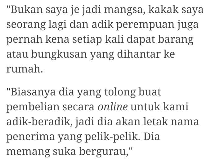 Angkara Kakak ‘Kaki Pedajal’, Viral Nama Adik Tertulis ‘Usyuk Asyam’ Di Parcel