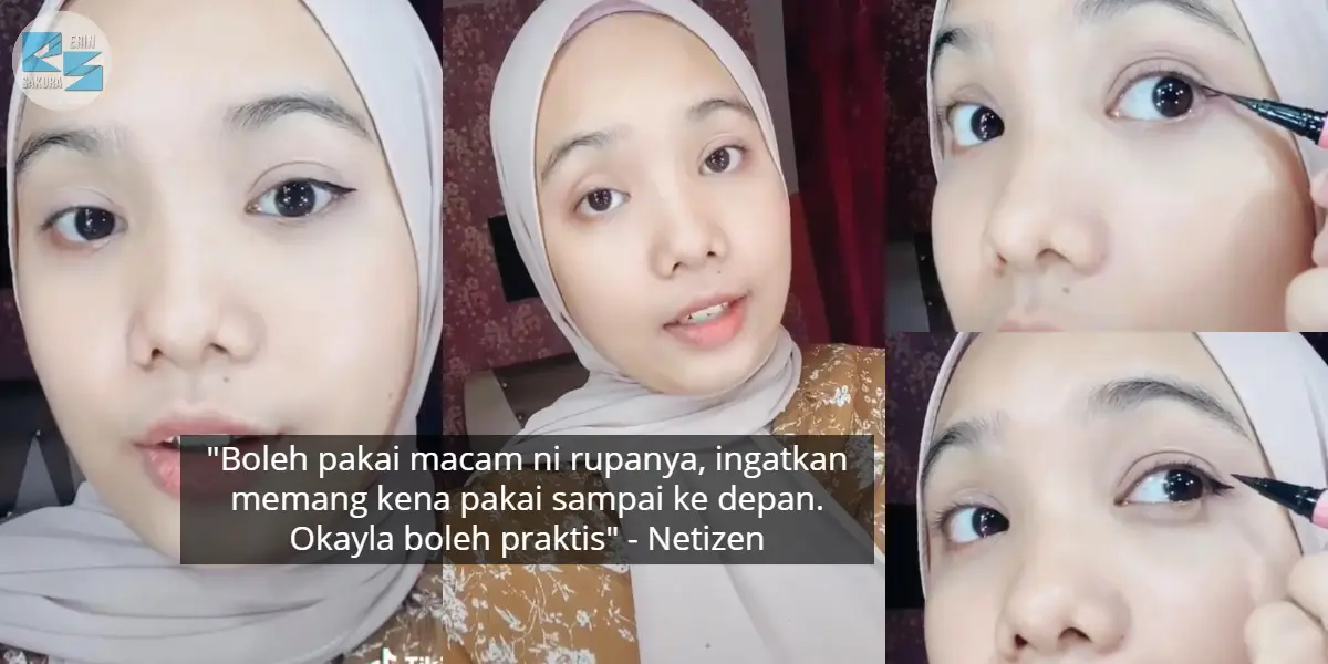 [VIDEO] Susah Makeup Sendiri, Wanita Kongsi Tips Pakai Eyeliner On Point