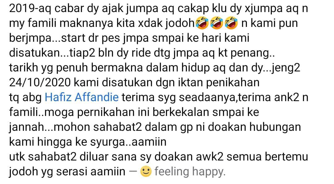 Jual Mahal Takut Dikecewakan Lagi, Wanita Jumpa Suami Baru Di Group Cari Jodoh