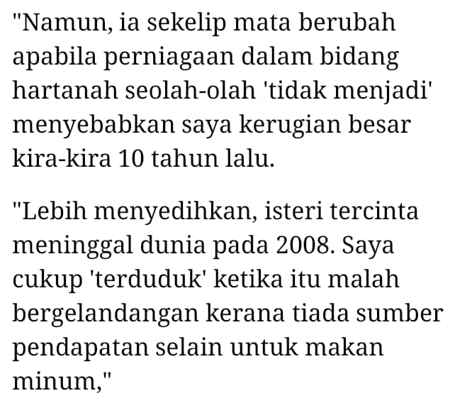 Jutawan Ke Gelandangan, Lelaki Terduduk Lepas Papa Kedana-“Kadang Kita Lupa”