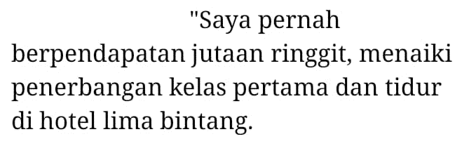 Jutawan Ke Gelandangan, Lelaki Terduduk Lepas Papa Kedana-“Kadang Kita Lupa”