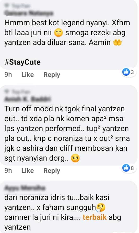 Kecundang Di Suku Akhir GV7, Ramai Tak Puas Hati Dengan Penyingkiran Yantzen