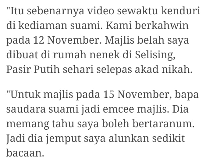 Viral Taranum Merdu Di Wedding Sendiri, Rupanya Pernah Masuk Peringkat Negeri