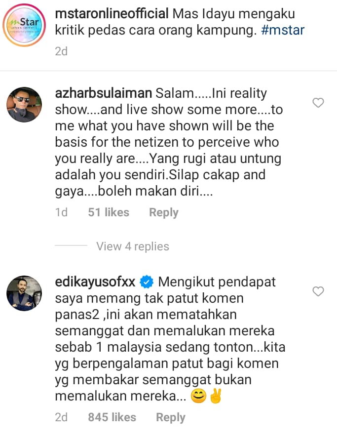 Edika & Azhar Sulaiman Tak Puas Hati, Ini Respon Mas Idayu Ditegur Cara Komen
