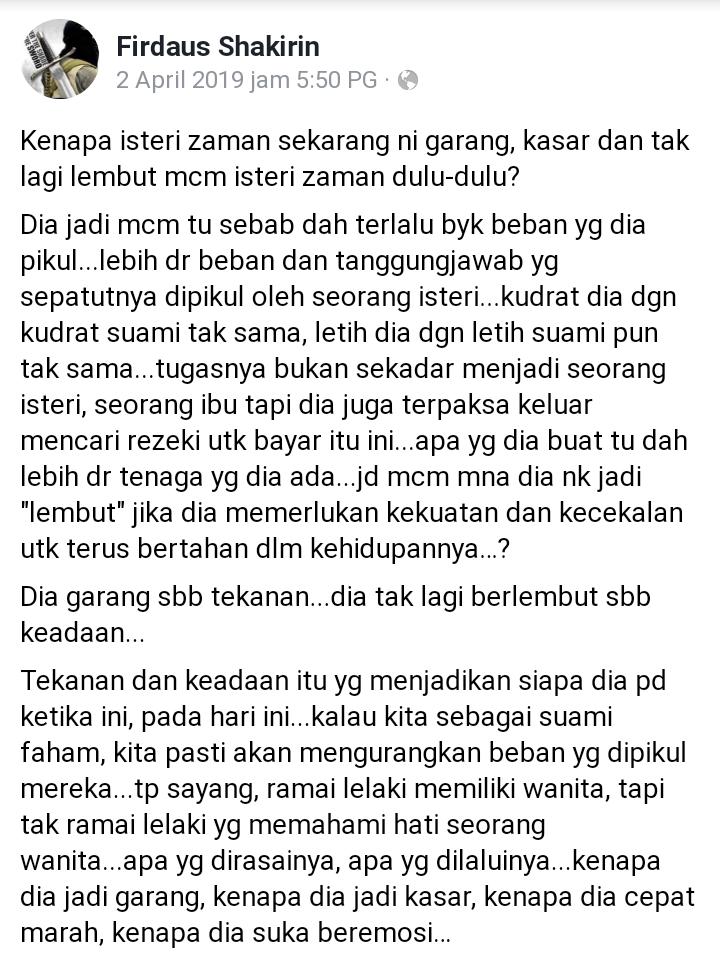 Wanita Asalnya Lembut, Tapi Terpaksa Garang Bila Suami Buat Hal