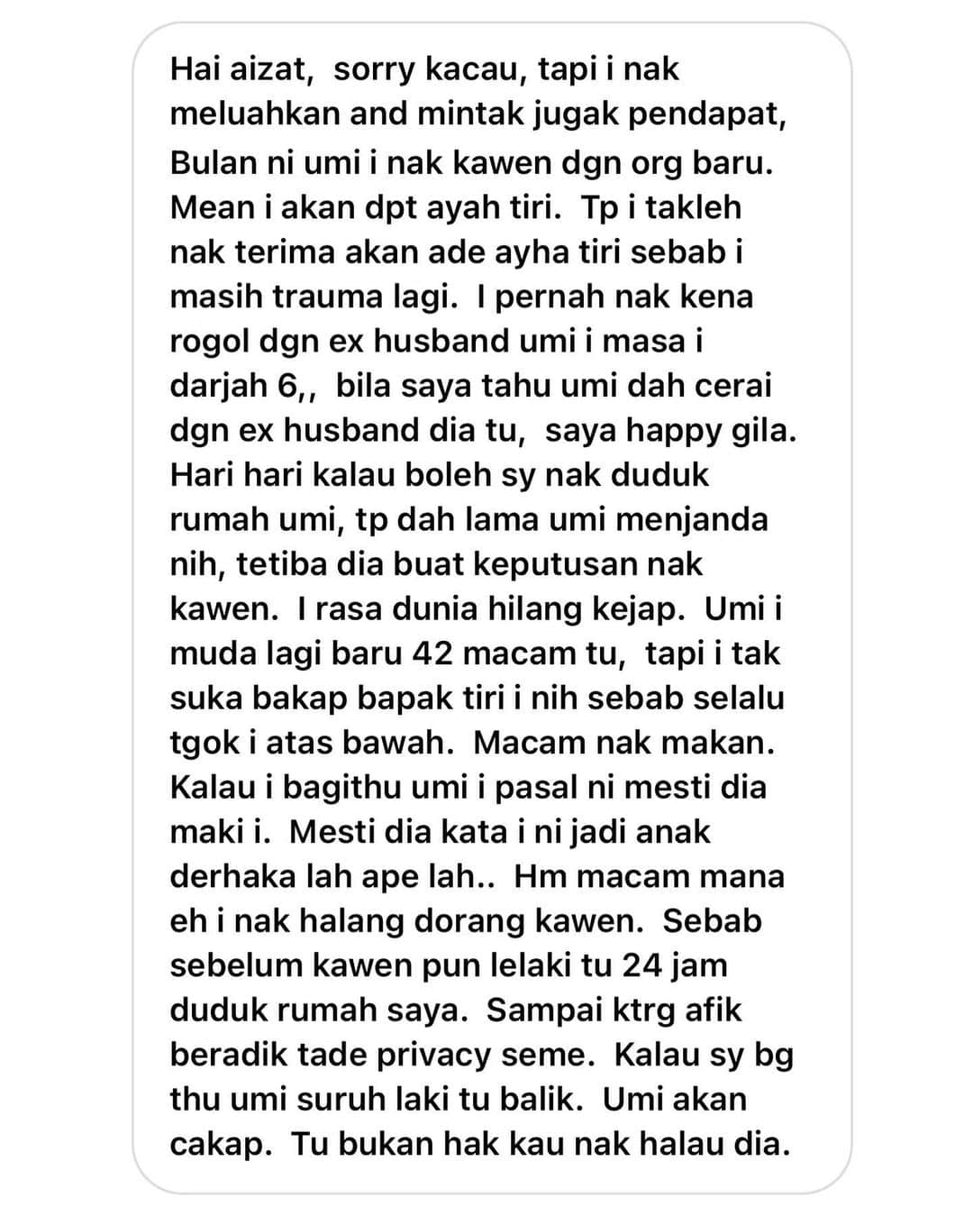 Cuak Dipandang Atas Bawah, Gadis Sedih Mak Tak Percaya Perangai Bakal Ayah Tiri