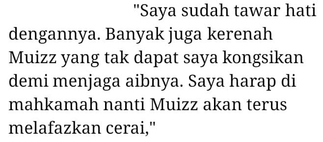 Nafi Berselingkuh, Nadia Brian Harap Suami Terus Lafaz Talak Di Mahkamah