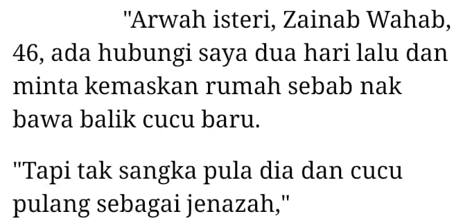 Kemas Rumah Nak Sambut Baby, Sekali Yang Tiba Jasad Isteri & Cucu Terkorban