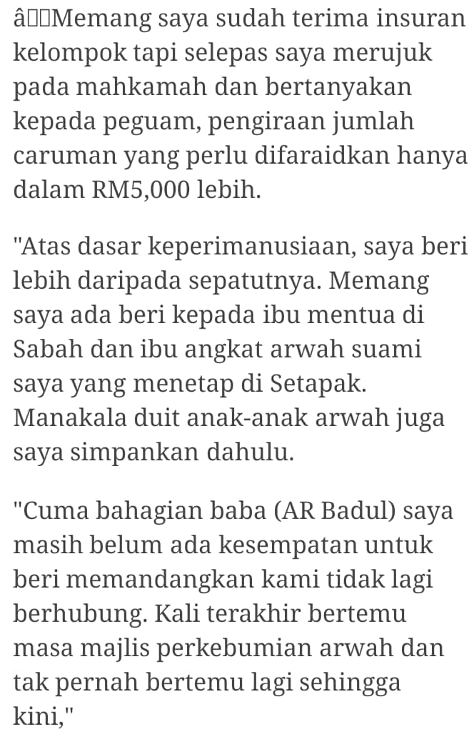 Sering Didesak Kerana Isu Tuntutan Harta, Akhirnya Menantu AR Badul Buka Mulut