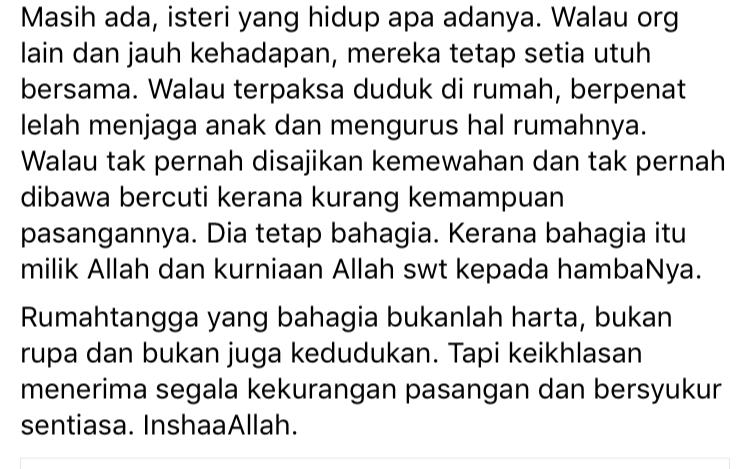 Ada Isteri Tak Pernah Pakai Emas Walau Cincin, Selalu Dahulu Wang Pada Keluarga
