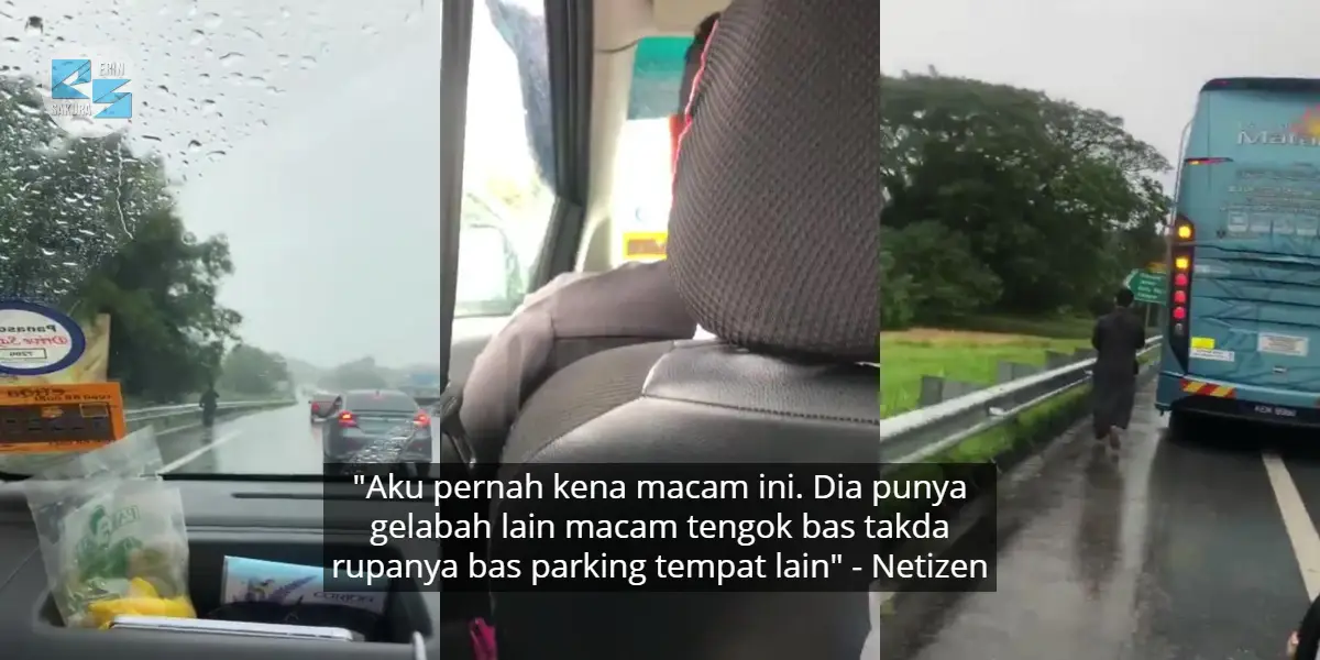 [VIDEO] Tertinggal Bas Masa Singgah R&R, Lelaki Lencun Berkejar Atas Highway