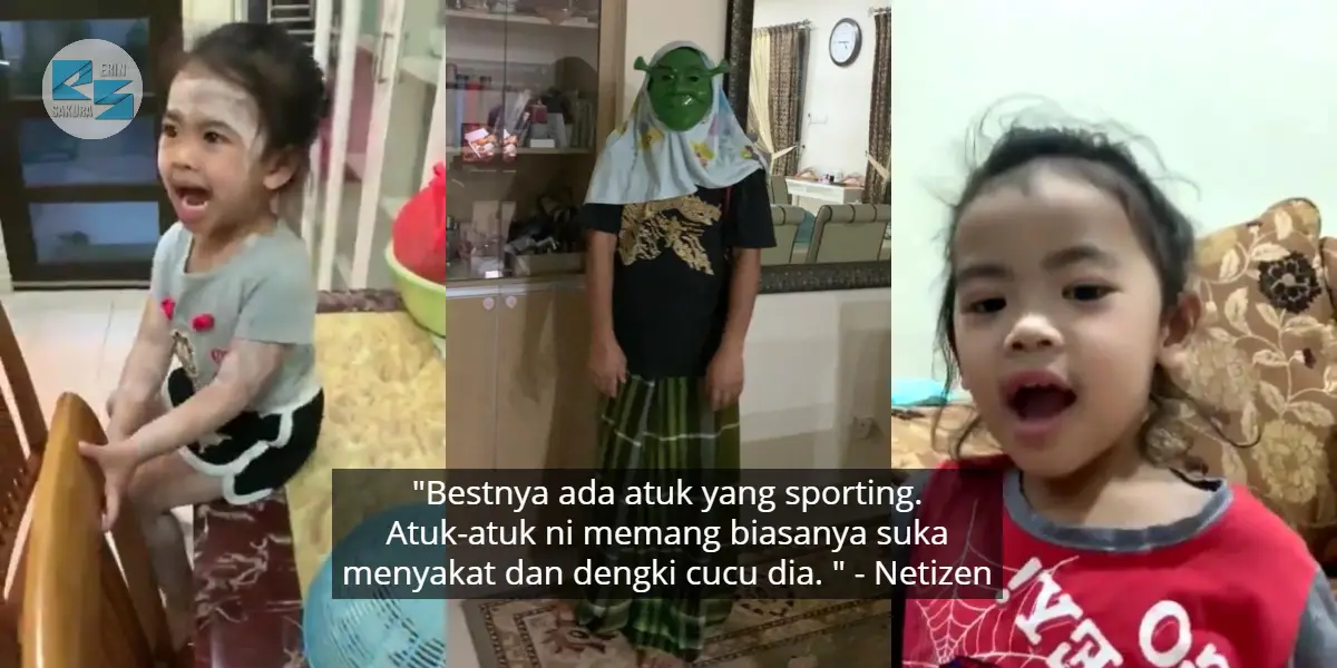 [VIDEO] “Atuk, Sepak Kang” – Viral Cucu Terkejut Disergah Atuk ‘Shrek’