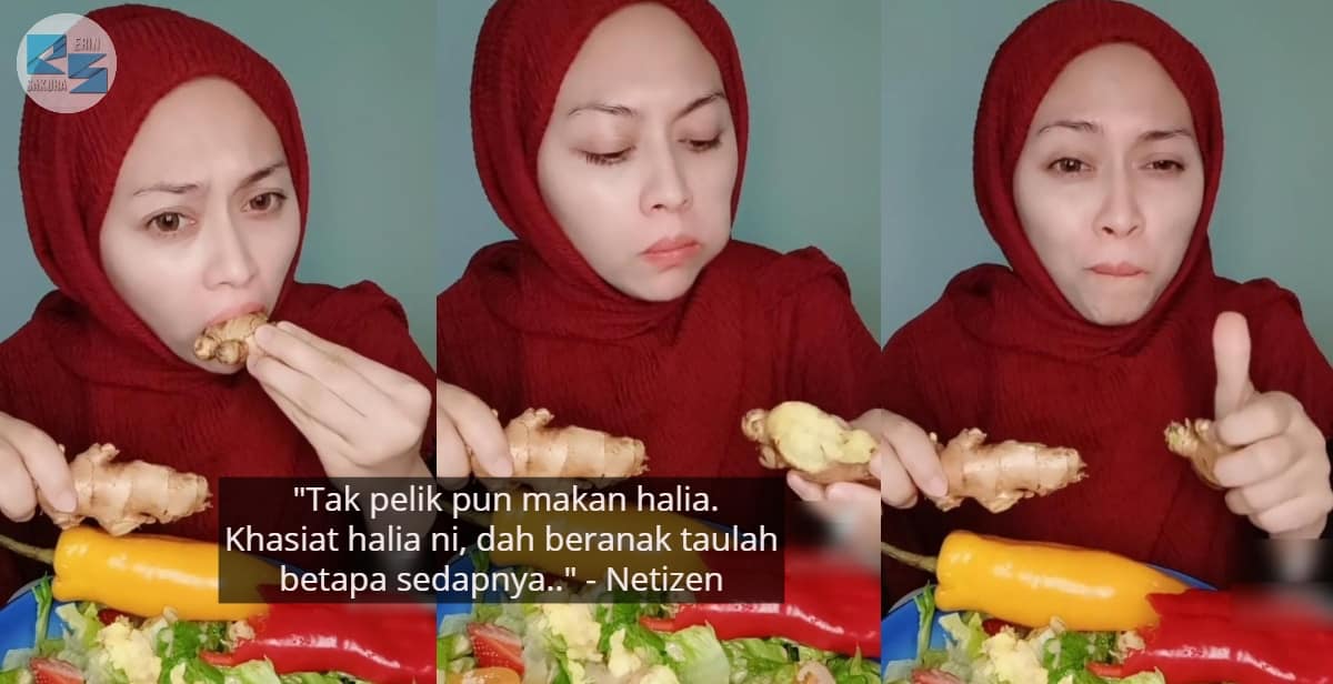 [VIDEO] Selamba Kunyah Halia Mentah, Aksi Wanita Ini Bikin Ramai Terkedu